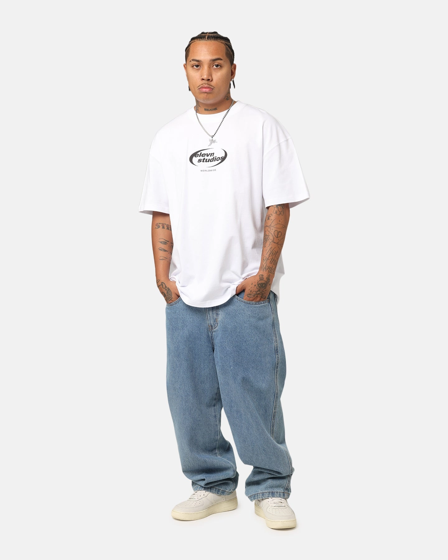 On-the-Go Comfort Relaxed Design Elevn Clothing Co Worldwide Studios T-Shirt White
