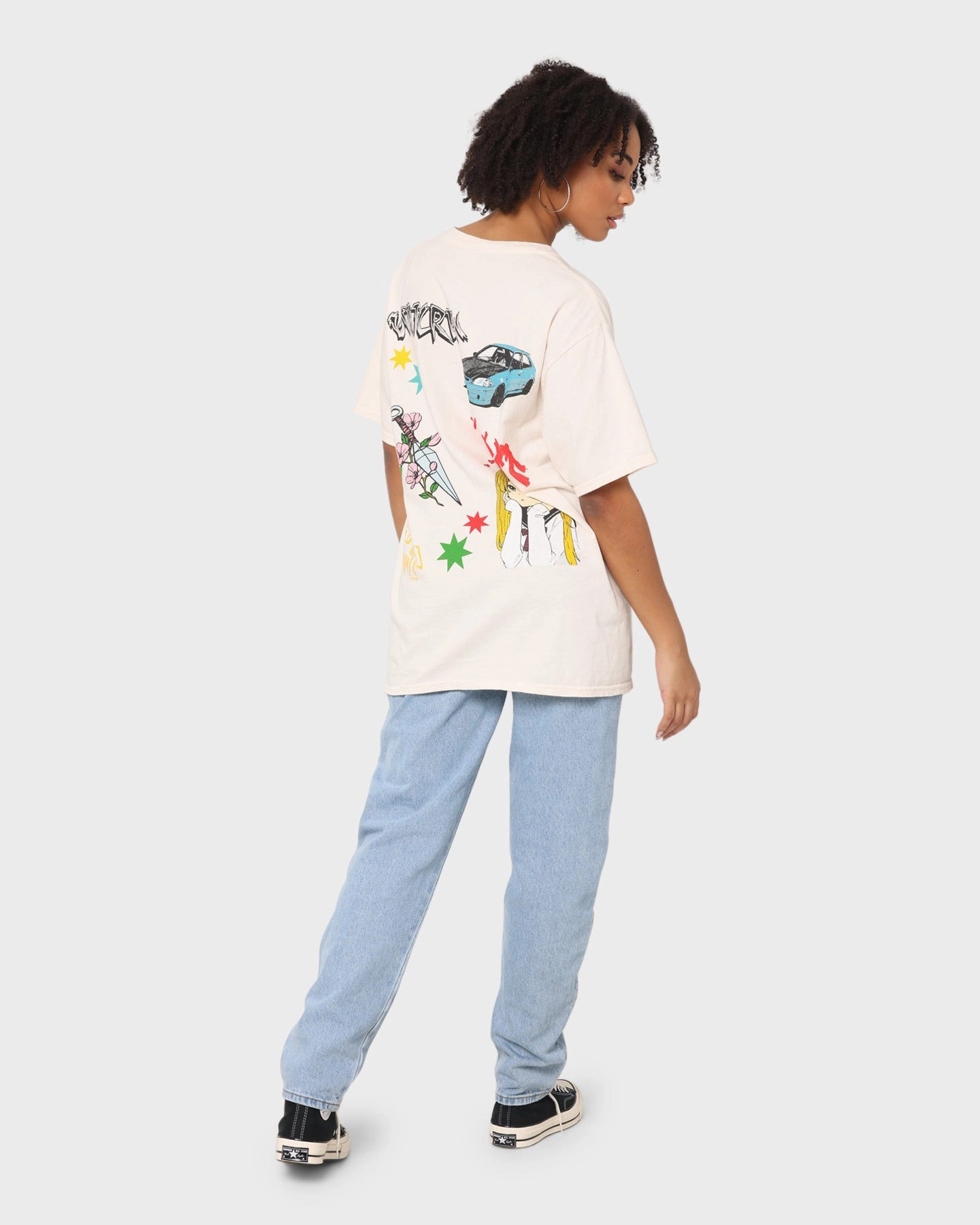 Goat Crew All Over Manga Vintage T-Shirt Off White Biodegradable Textile Eco Friendly Fabric
