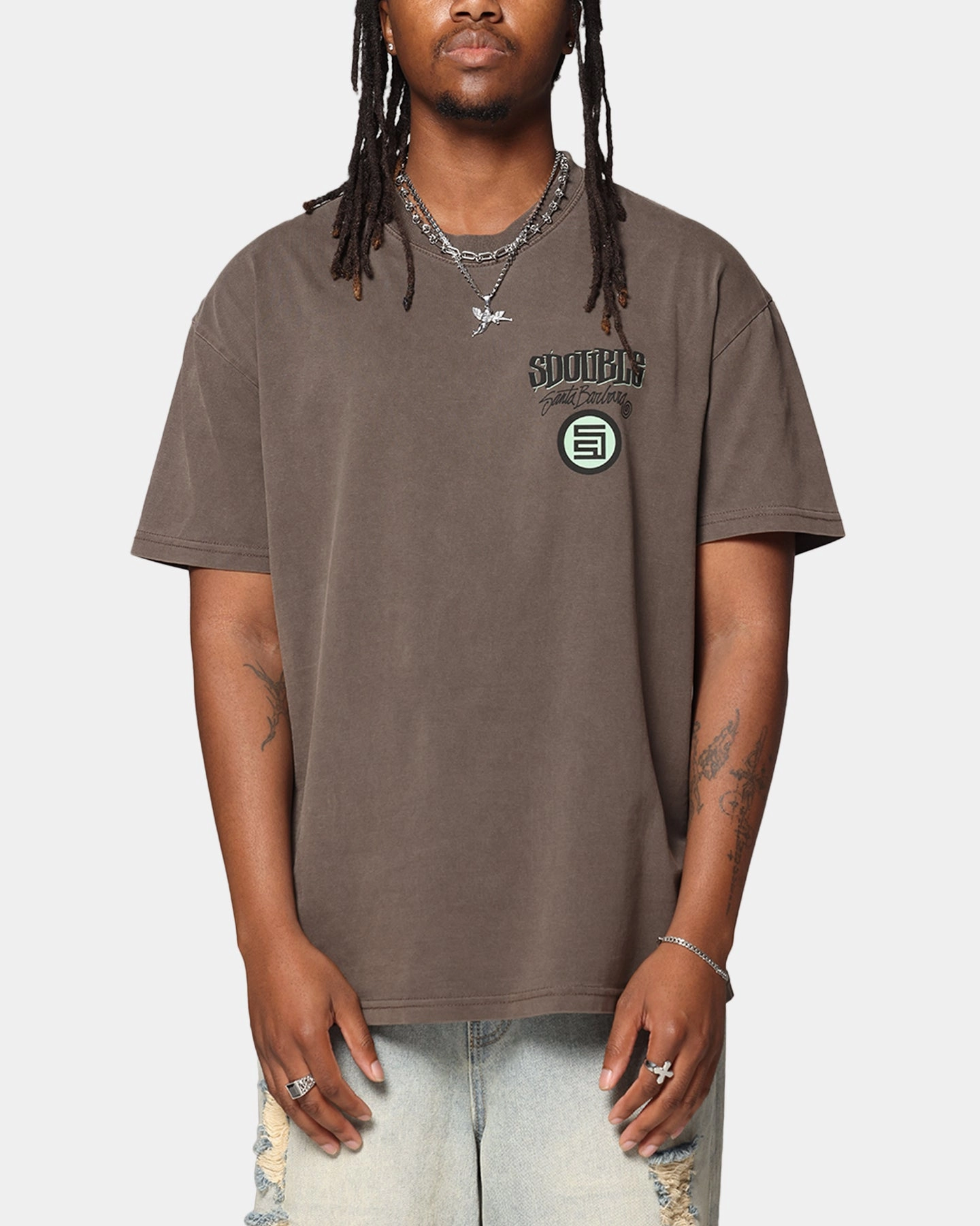 Classic Design All Season Wear S Double Combo Platter T-Shirt Washed Chocolate