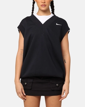 Job Nike Women's Sportswear Pheonix Fleece V-Neck Vest Black/Sail