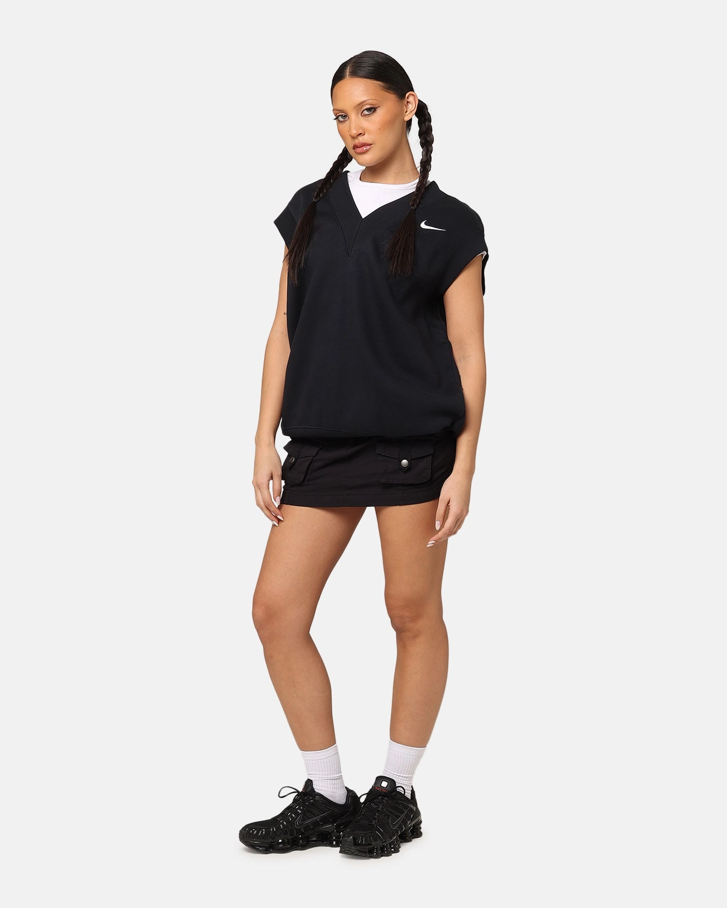 Nike Women's Sportswear Pheonix Fleece V-Neck Vest Black/Sail Thermal regulation