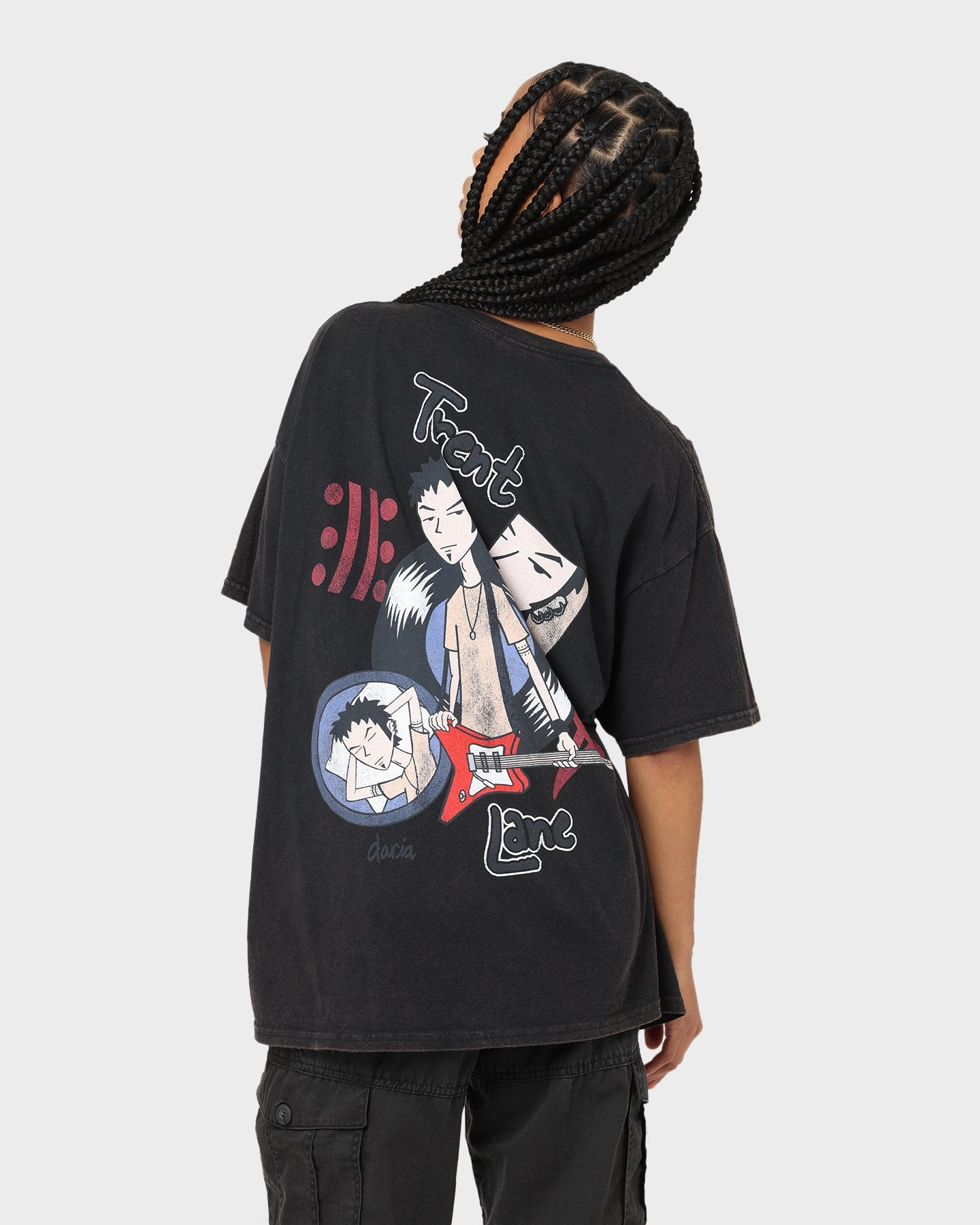 American Thrift X Daria Trent Lane Vintage T-Shirt Black Urban Streetwear DoubleStitched Seams