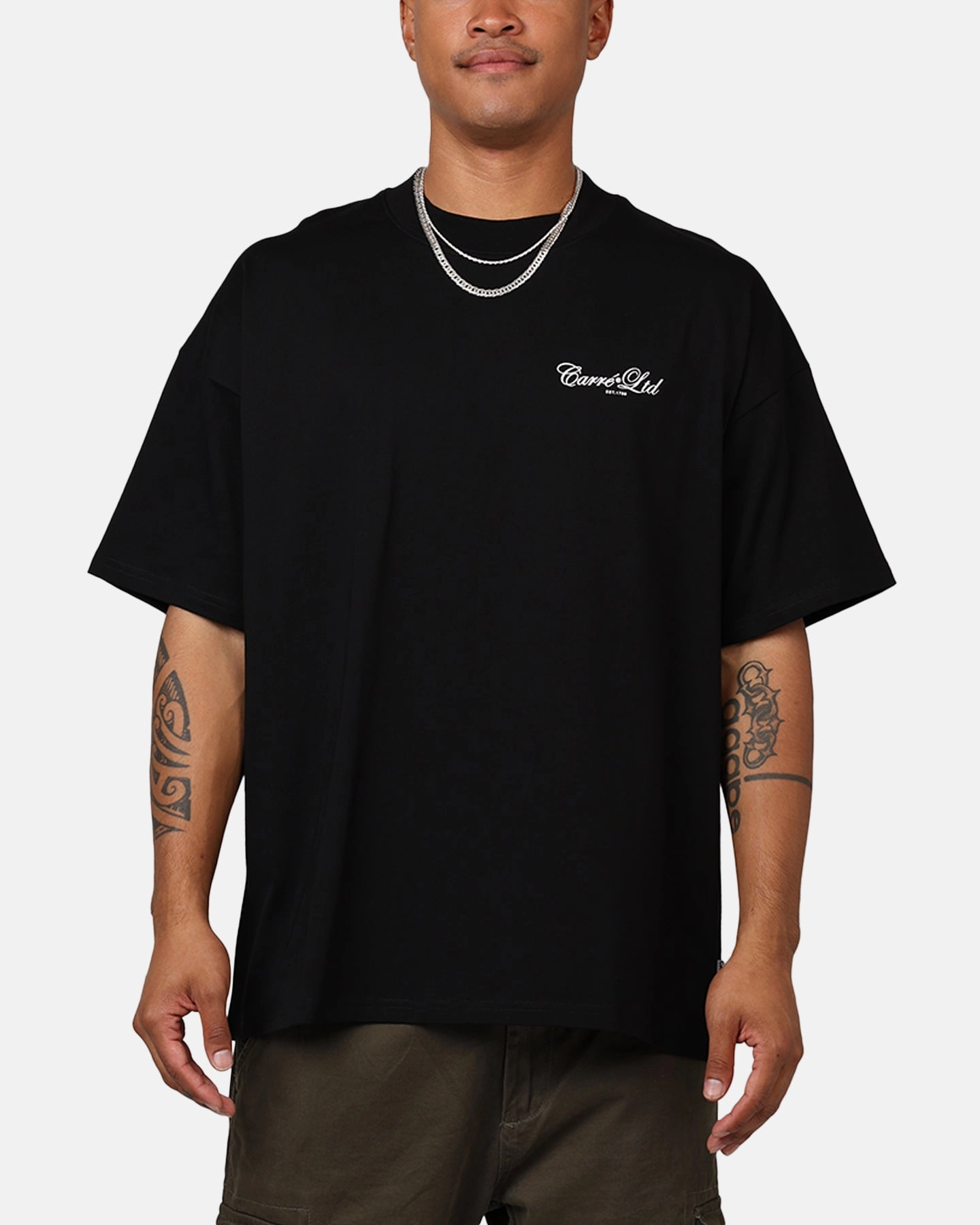 Carre Side Script Oversized T-Shirt Black Active Essentials timeless