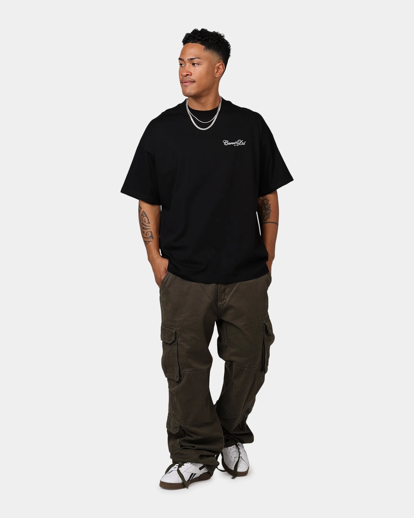 Carre Side Script Oversized T-Shirt Black Comfy Top Sporty Appeal