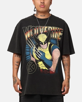 Effortless Vibe Goat Crew Marvel X-Men Wolverine Heavy T-Shirt Vintage Black