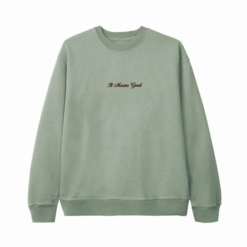 jersey Neutral palette Bueno Embroidery Script Logo Crewneck 'Sage'