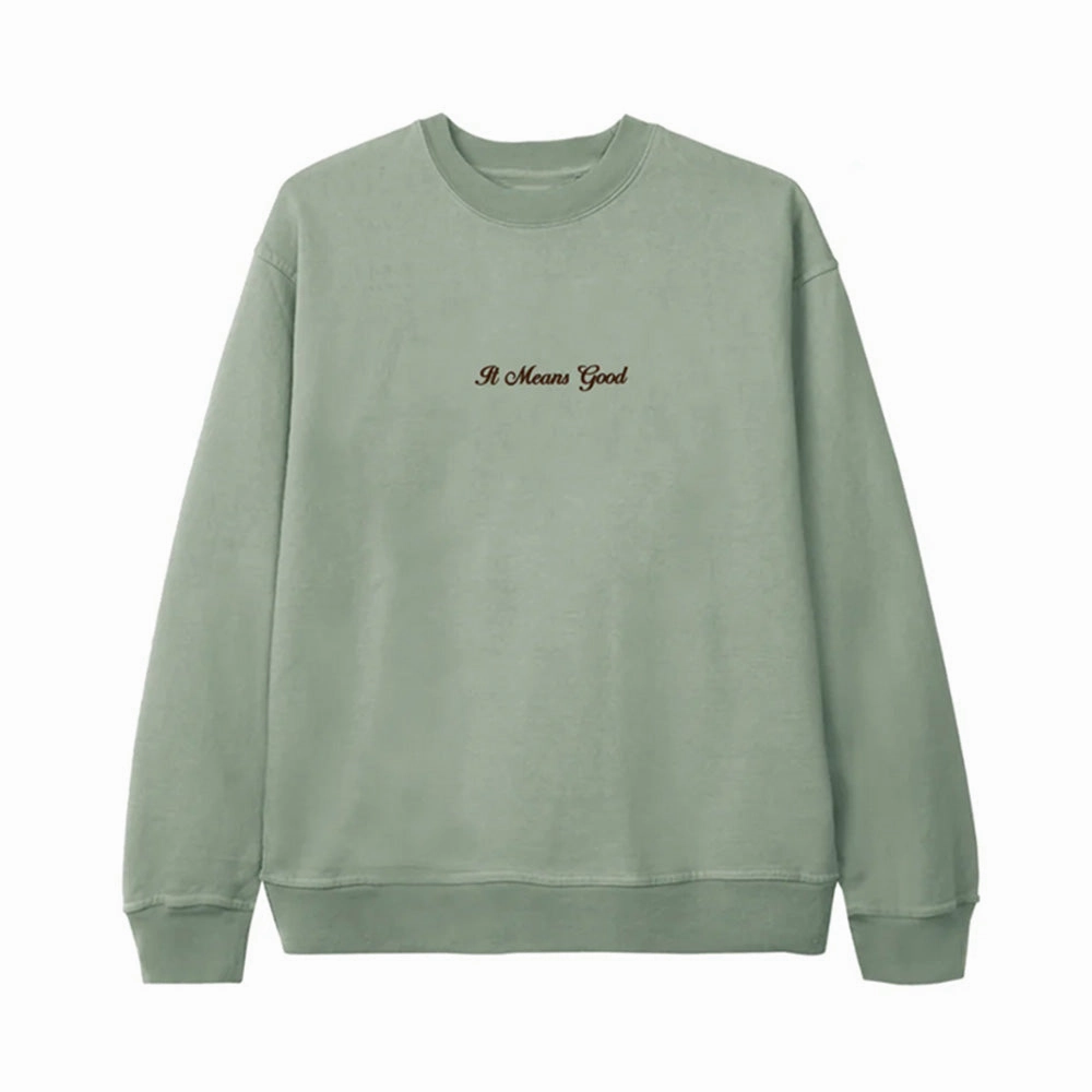 fuzzy texture Thermal Insulation Bueno Embroidery Script Logo Crewneck 'Sage'