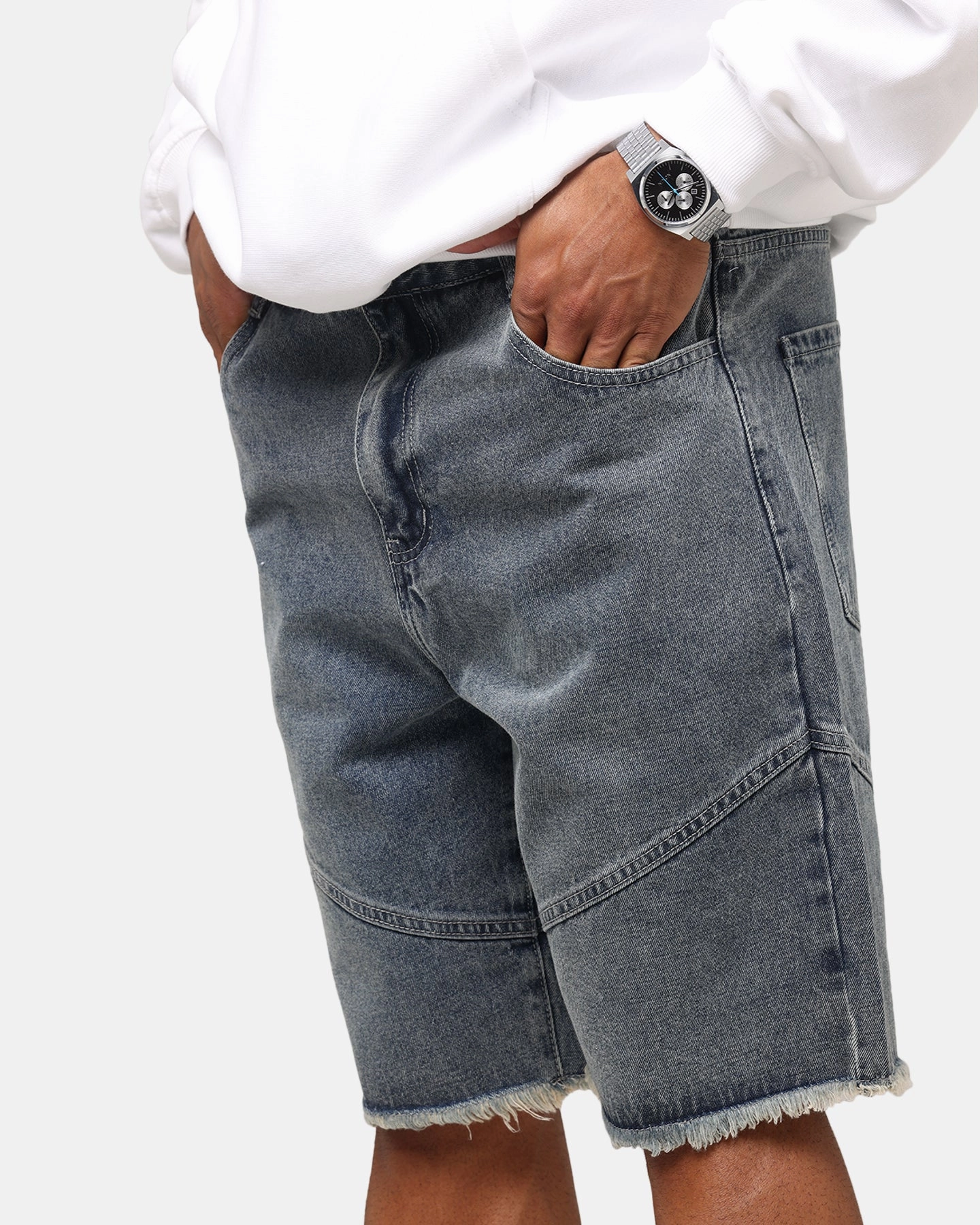 Slip Resistant Inner Grip Saint Morta Armoury Baggy Denim Shorts Dirty Denim