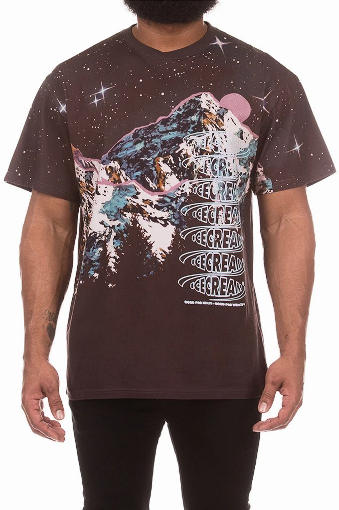 Distressed Hem Finish Ergonomic Cut Icecream Summit SS Oversized Tee