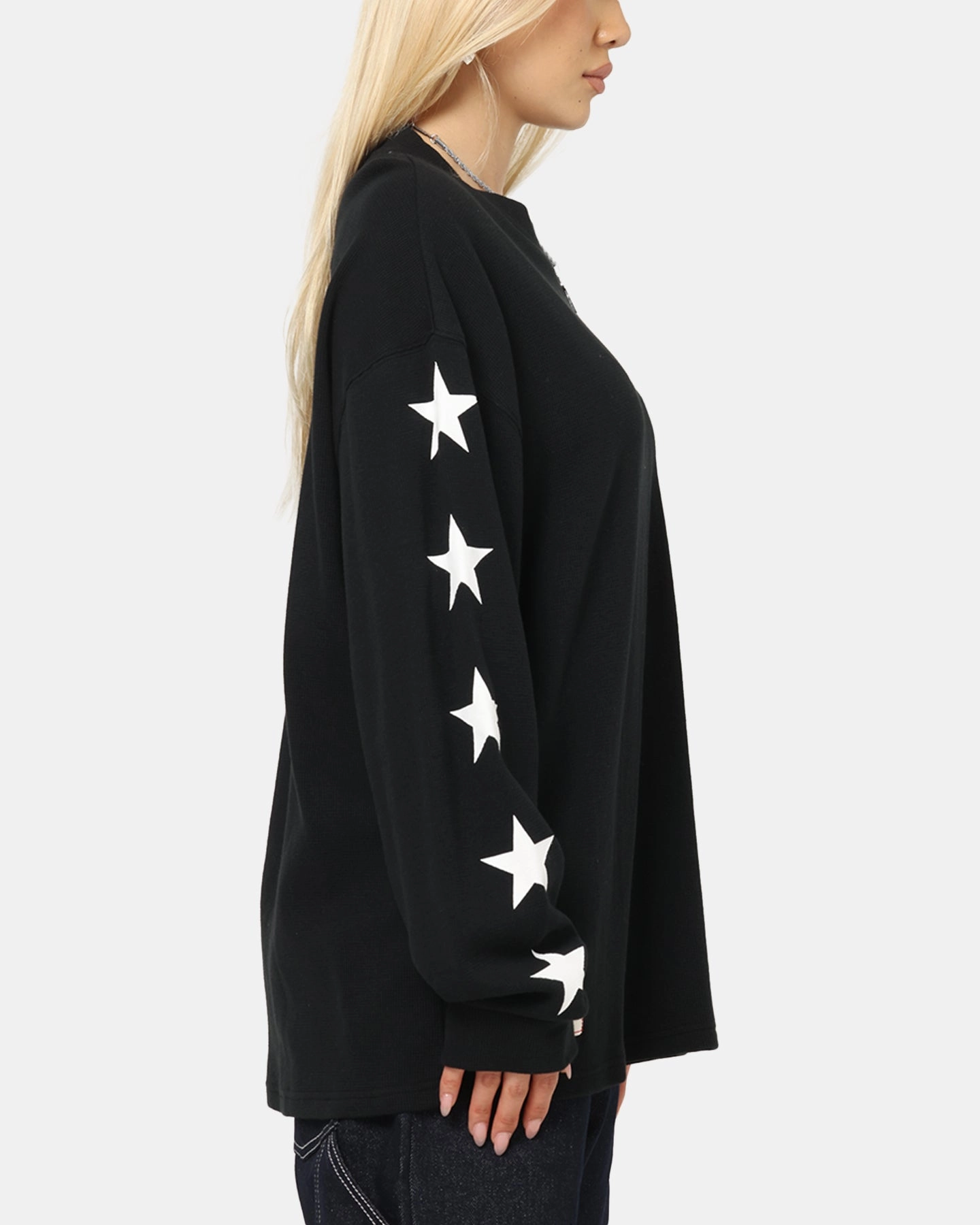 Carre Waffle Workwear Long Sleeve T-Shirt Black sporty and comfortable