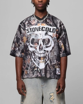 Loiter X WWE Stone Cold Training Jersey Real Tree Camo Stylish Layering GarmentDyedTexture