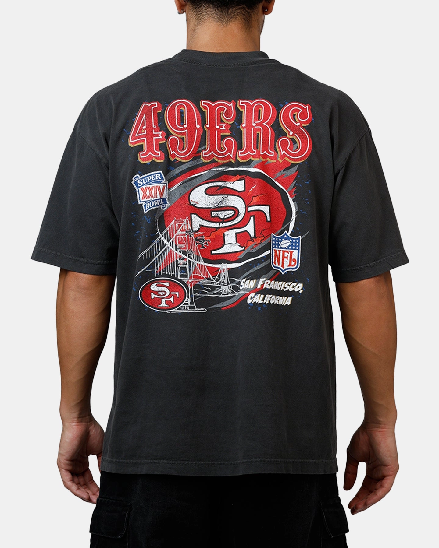 Mitchell & Ness San Francisco 49ers Alter Ego Vintage T-Shirt Faded Black Halloween anti static coating