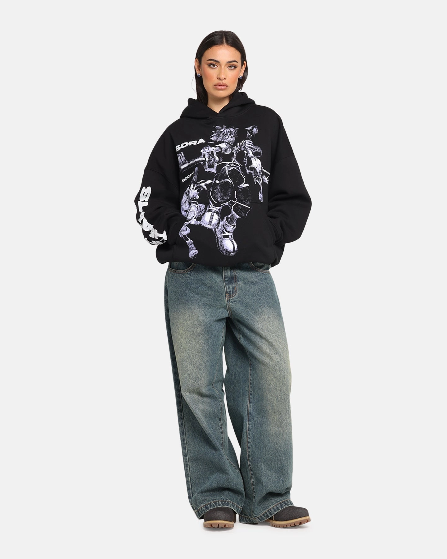 Light Shell Goat Crew Disney Kingdom Hearts Gang Premium Hoodie Black