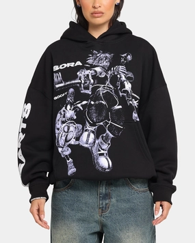 Double Stitched Construction Goat Crew Disney Kingdom Hearts Gang Premium Hoodie Black