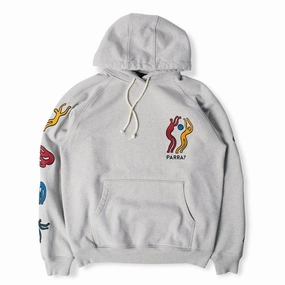 Parra La Chambre Nuit Hoodie 'Heather Grey' Construction - ready Tagless Labeling