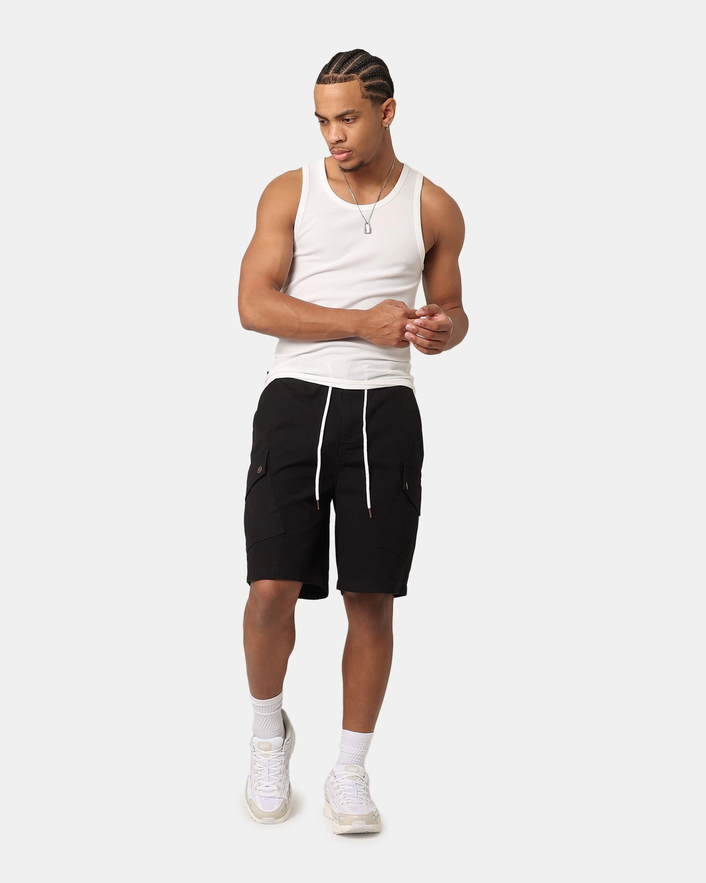 Weightless Travel Design Four Way Stretch Carre Quality Cargo Shorts Black