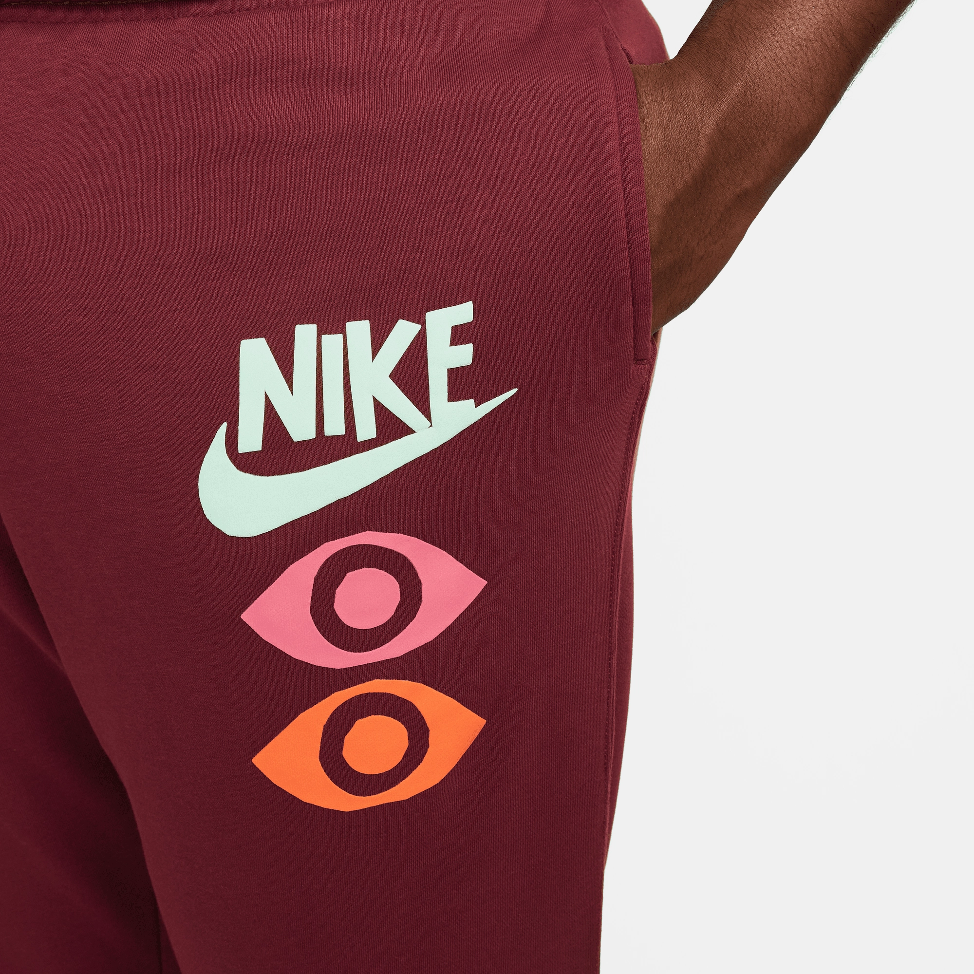 Nike Sportwear French Terry Sweatpants 'Dark Beetroot' Moisture Lock Technology