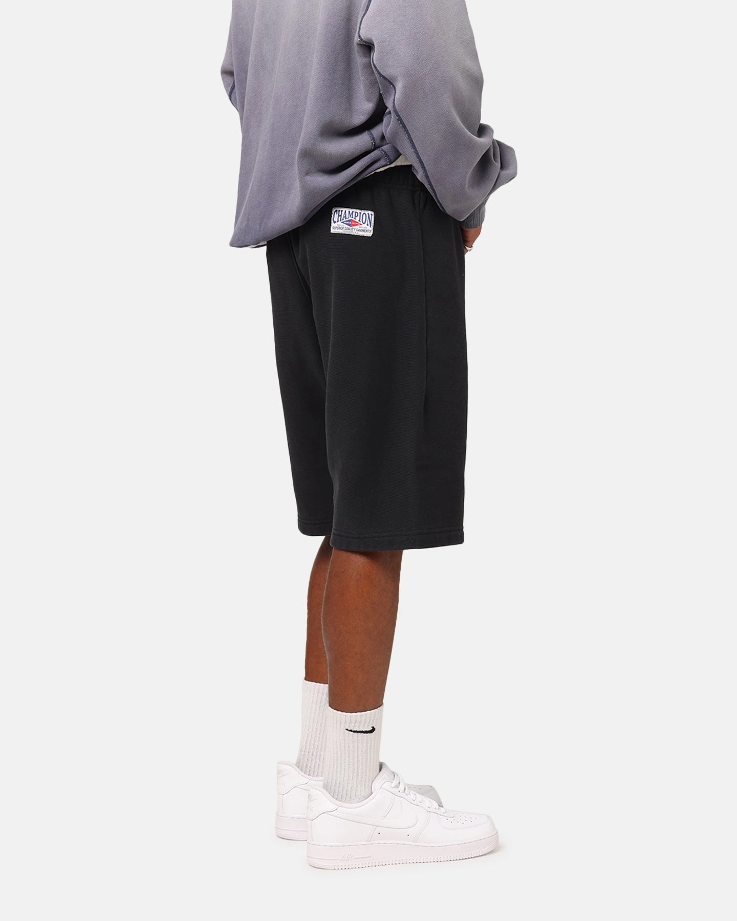 tall size Champion 50's RW Fleece Shorts Black