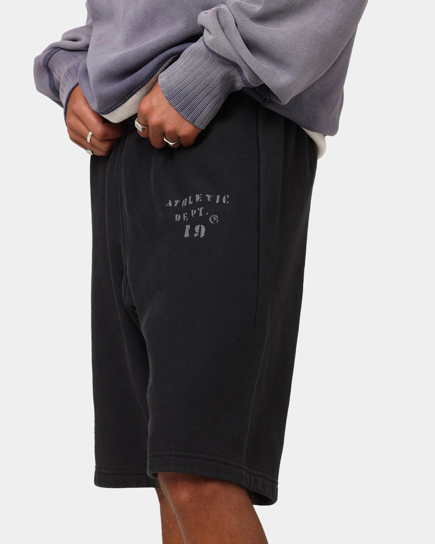 Stain Resistant Treatment Versatile Piece Champion 50's RW Fleece Shorts Black
