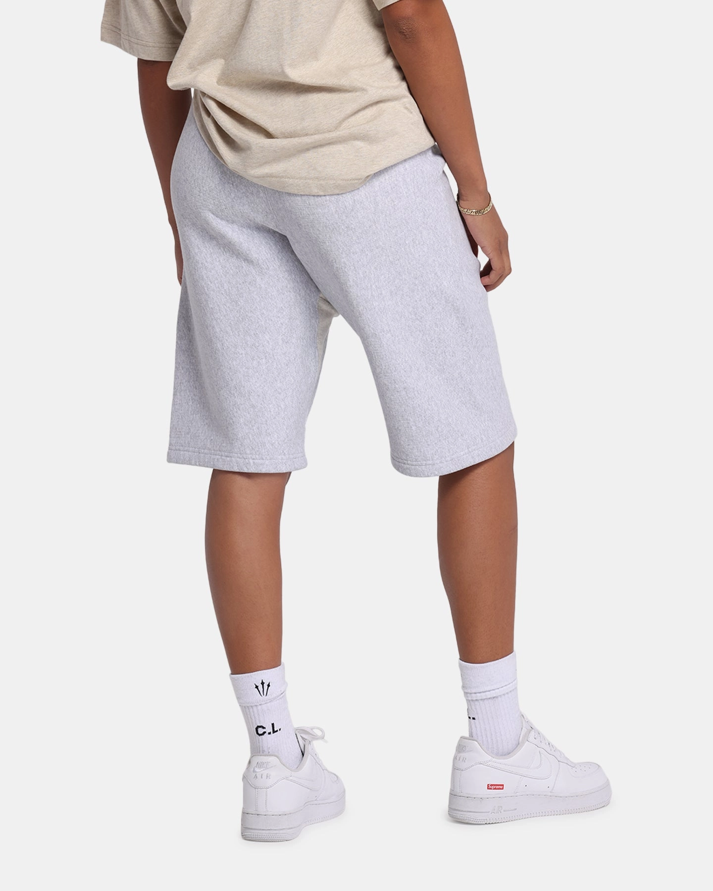 Solid Color Champion 50's RW Fleece Shorts Oxford Grey Heather