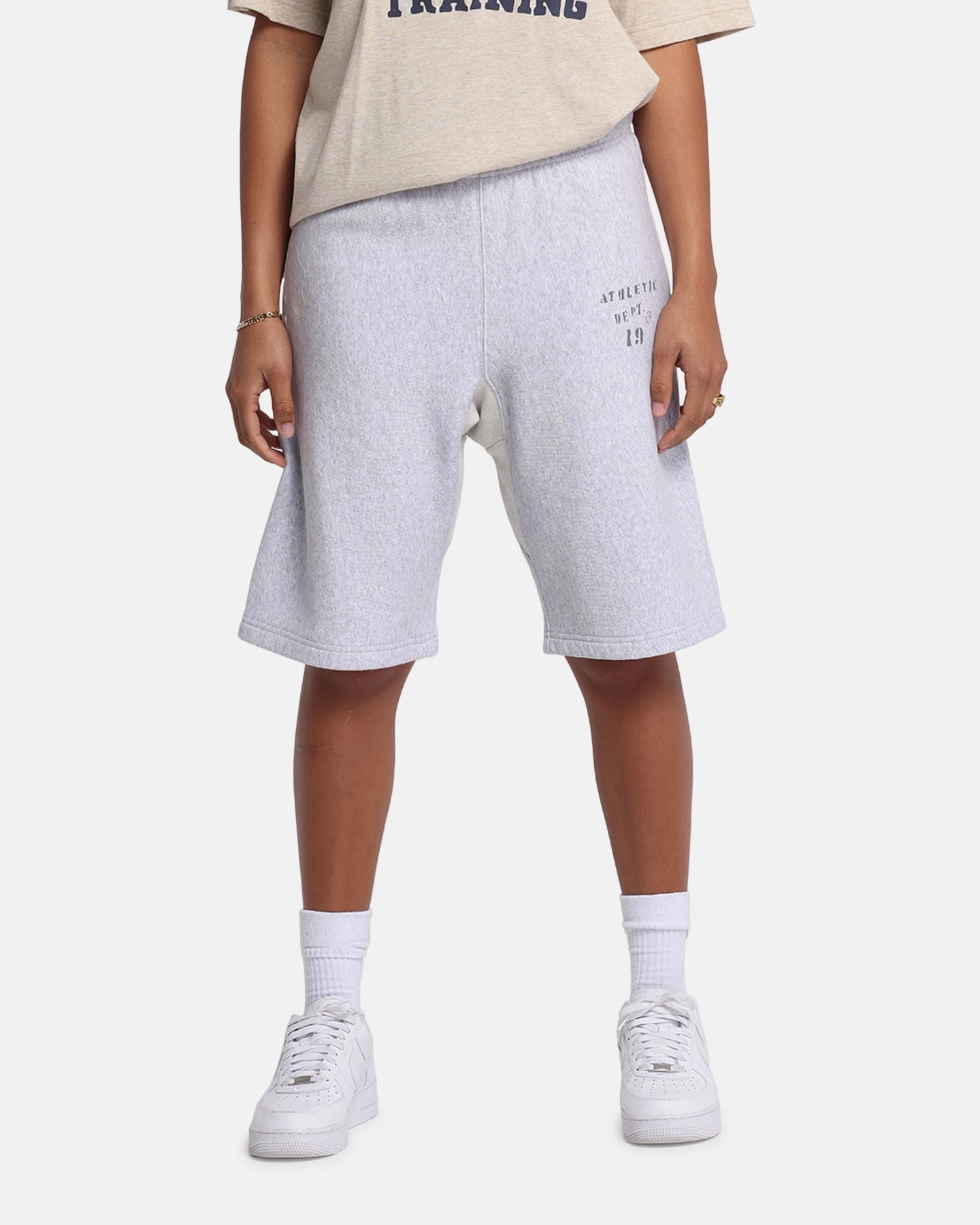 Wide Leg Opening Ultra Lightweight Build Champion 50's RW Fleece Shorts Oxford Grey Heather