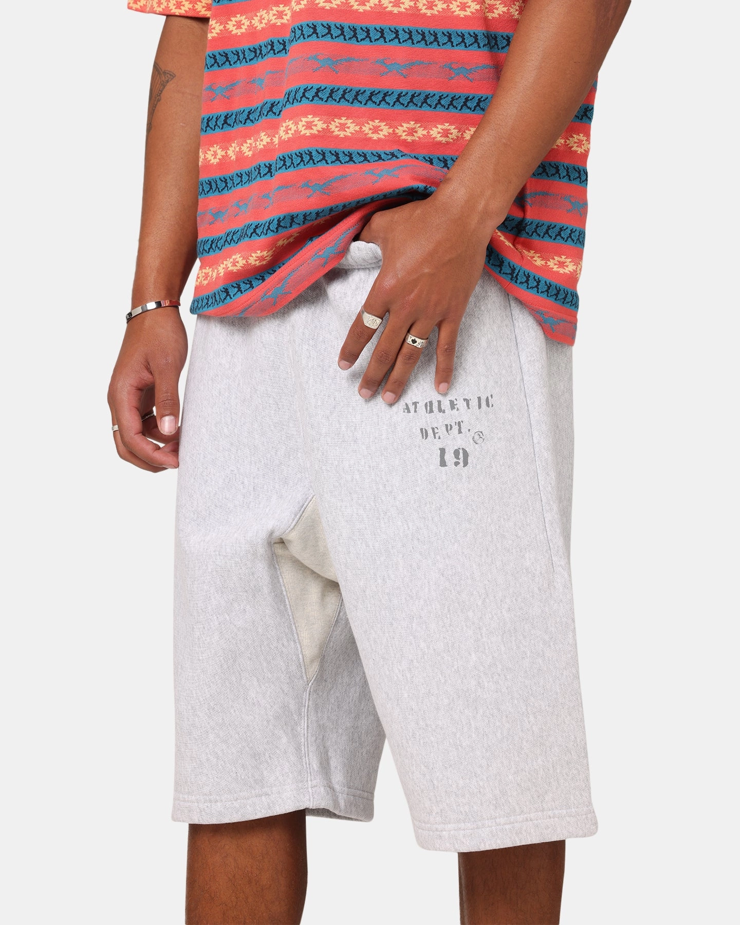Champion 50's RW Fleece Shorts Oxford Grey Heather DoubleLayeredKnees