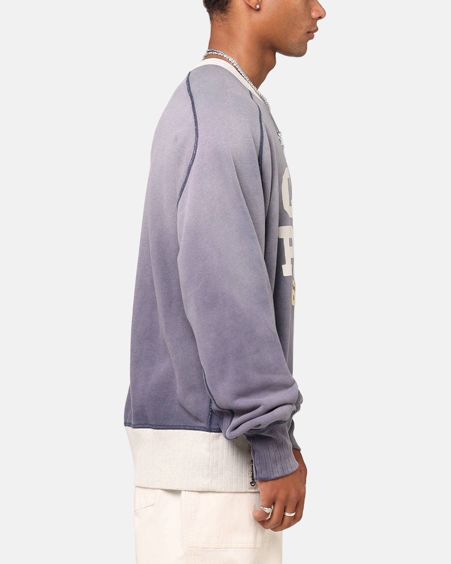 Champion 50's Saddle Crew Sweatshirt Athletic Navy Belted Waist Basic Essential Layer