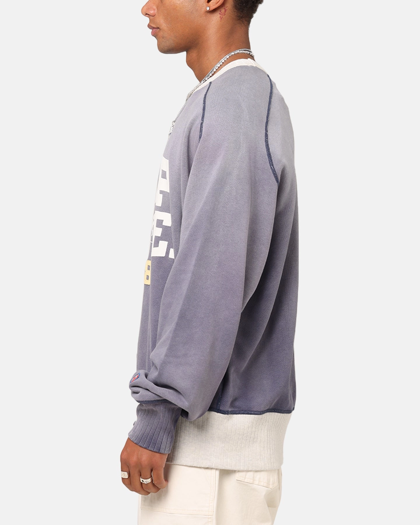 Champion 50's Saddle Crew Sweatshirt Athletic Navy Quick Release Buckles Compact Packable Feature
