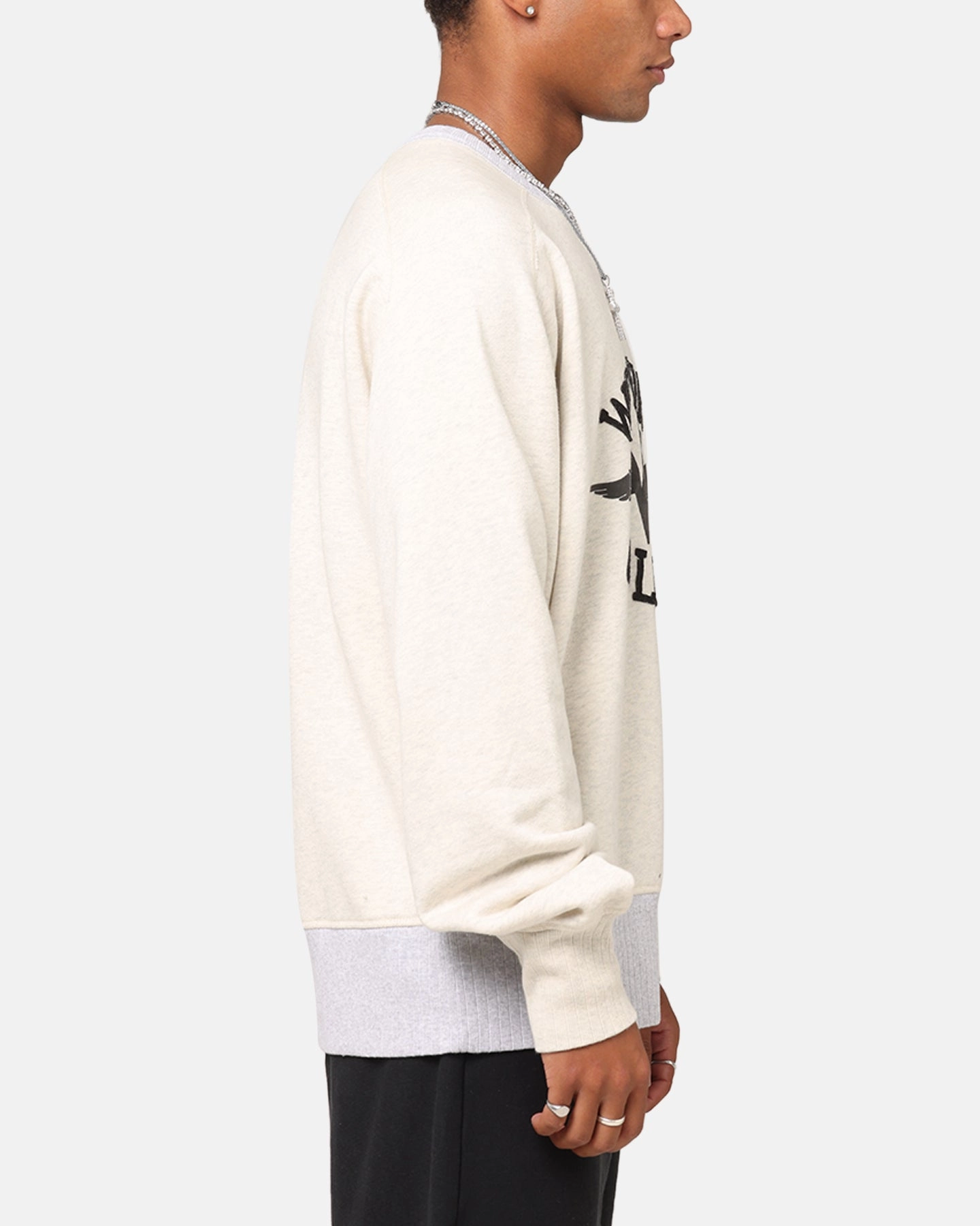 AdjustableHood Rugged Daily Style Champion 50's Saddle Crew Sweatshirt Oatmeal Heather