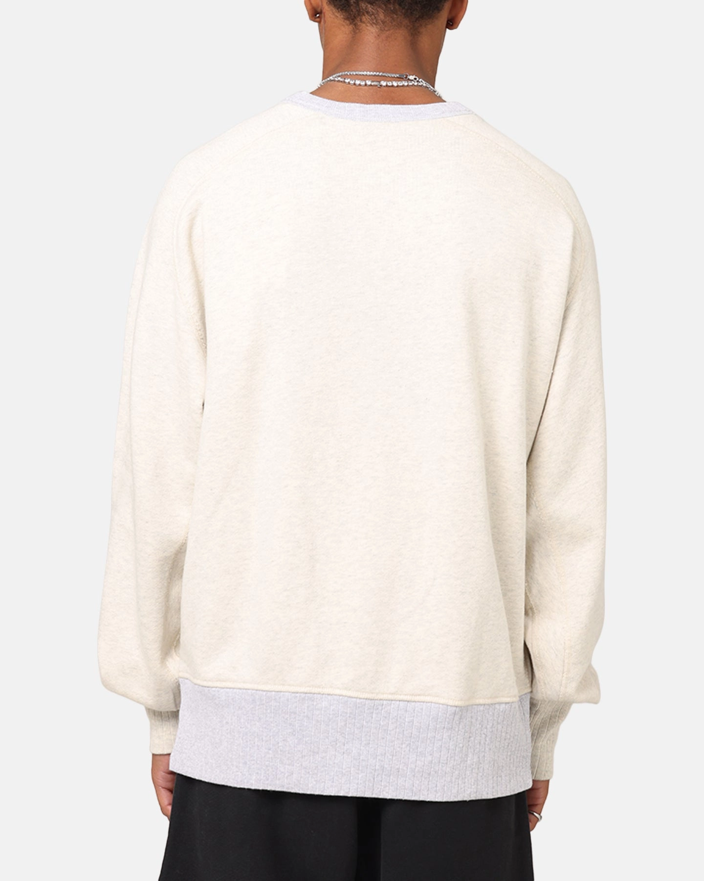 Cashmere Blend Abrasion Resistant Edging Champion 50's Saddle Crew Sweatshirt Oatmeal Heather