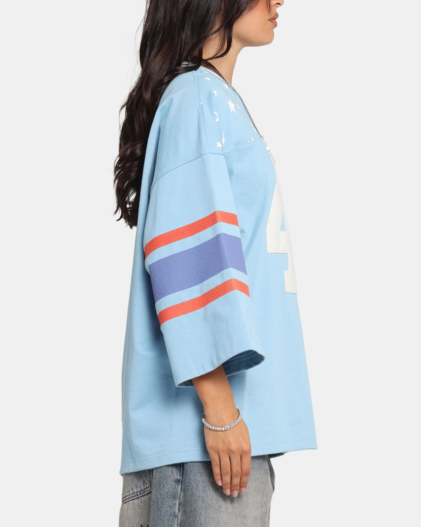 Modern Style Cozy Apparel Champion 60's Football T-Shirt Pale Blue