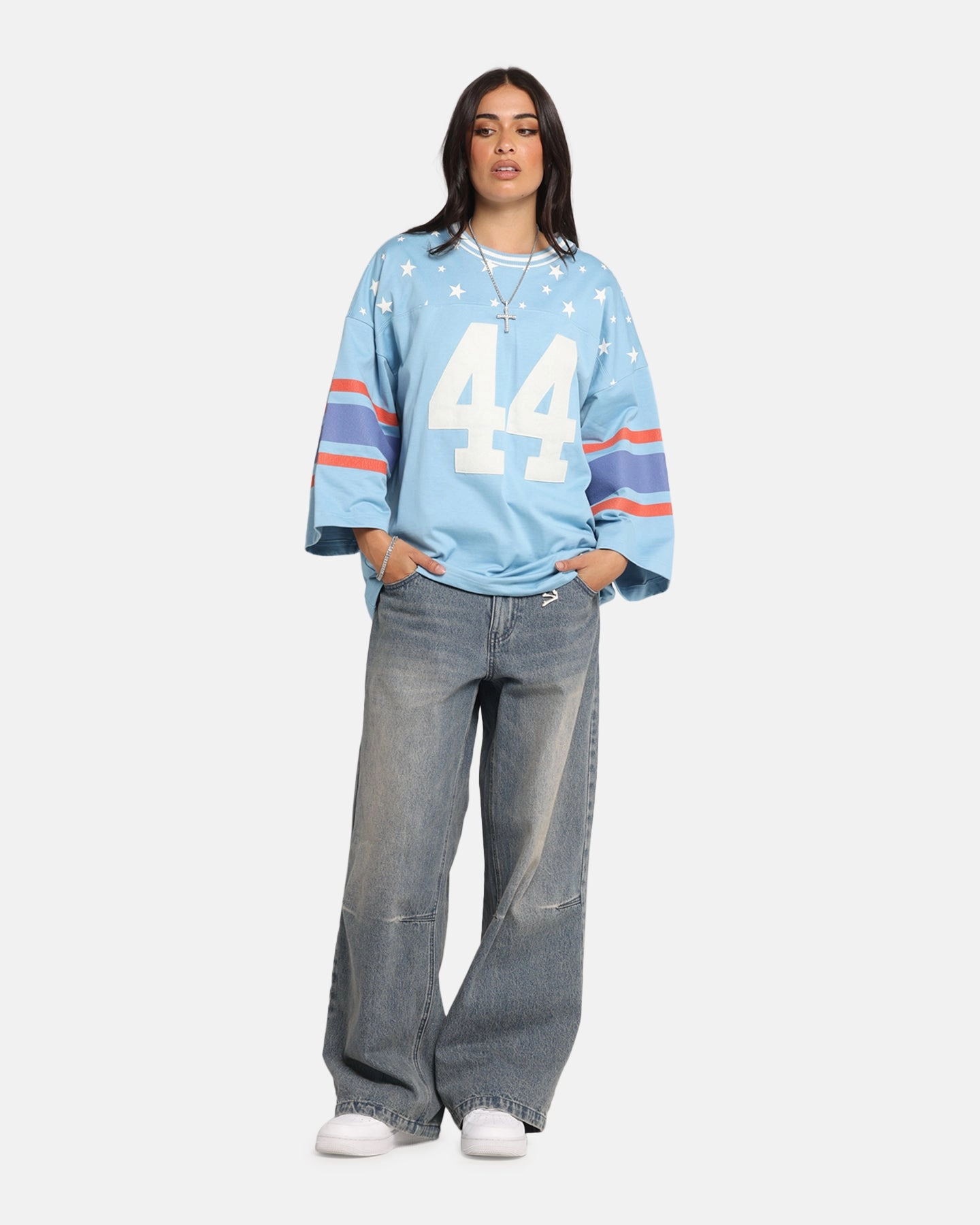 Basic Top On-the-Go Comfort Champion 60's Football T-Shirt Pale Blue