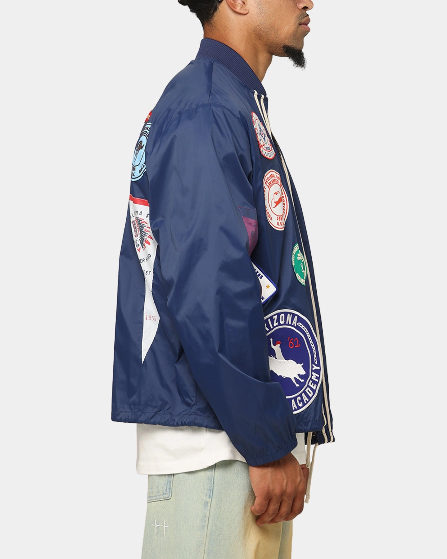 Compression Stitching Champion 60's Souvenir Jacket Athetlic Navy Cream