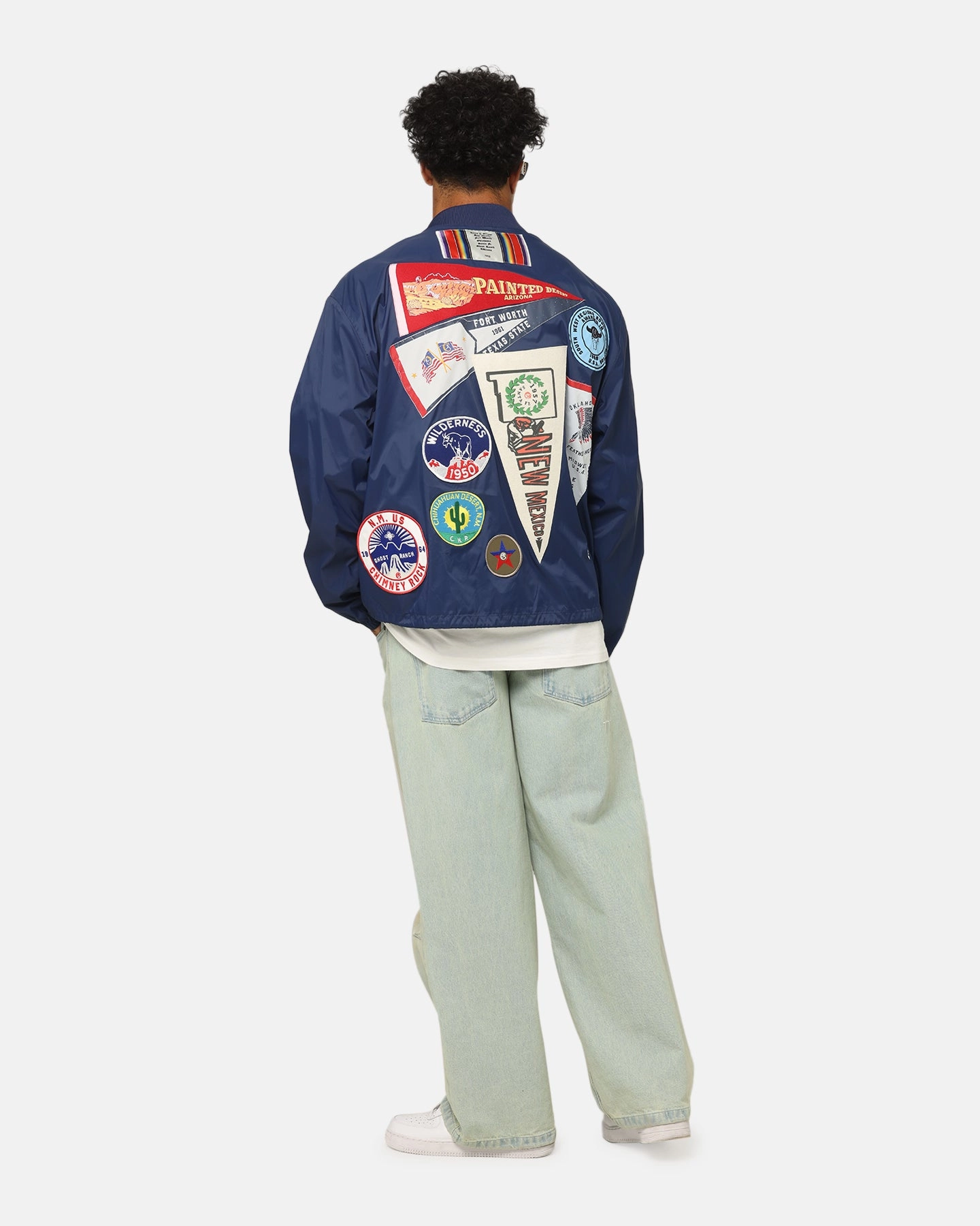 Champion 60's Souvenir Jacket Athetlic Navy Cream Versatile Layering Quick Dry Tech
