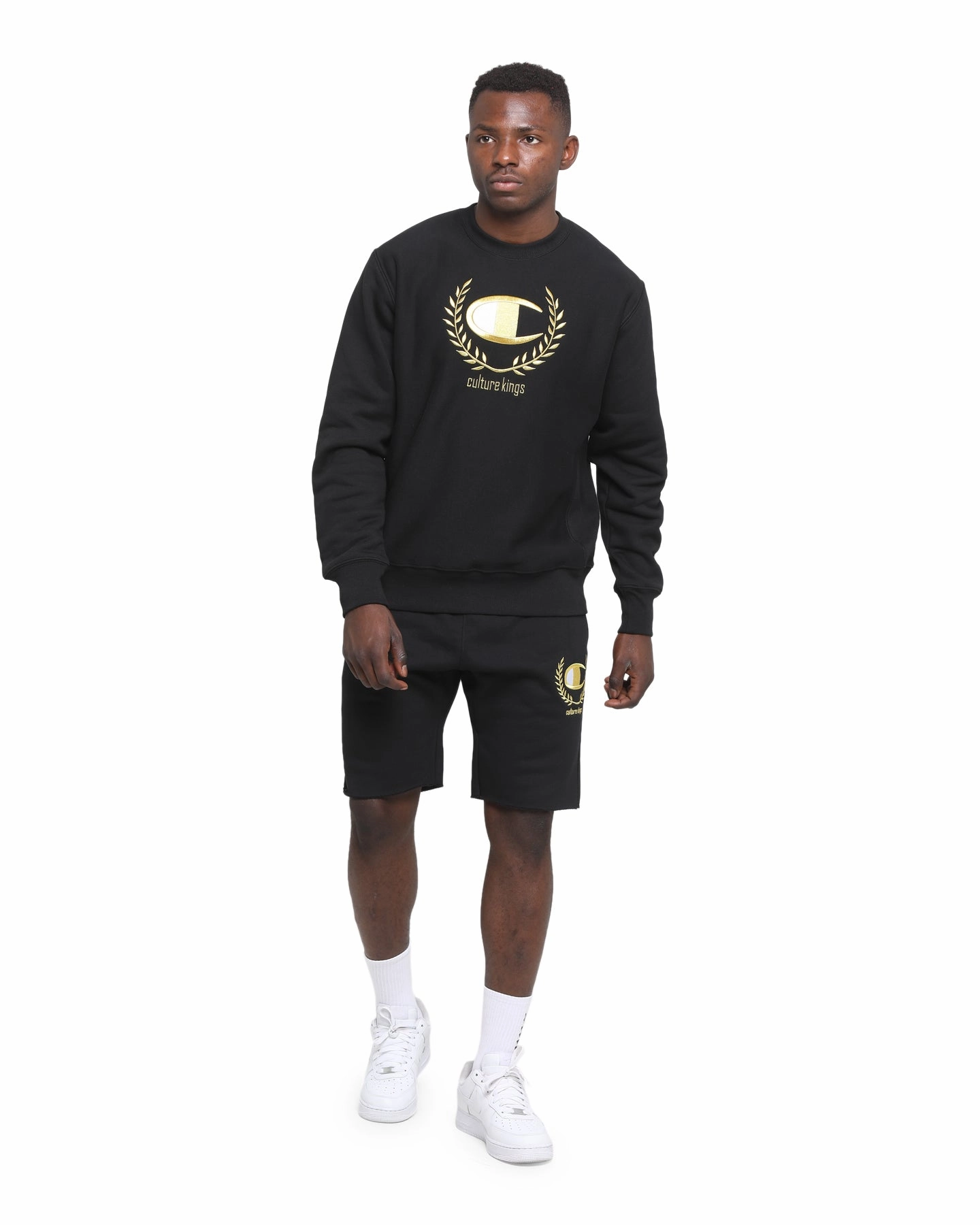Champion Champion x Culture Kings Rev Weave Shorts Black/Gold Urban Style Comfortable clothing