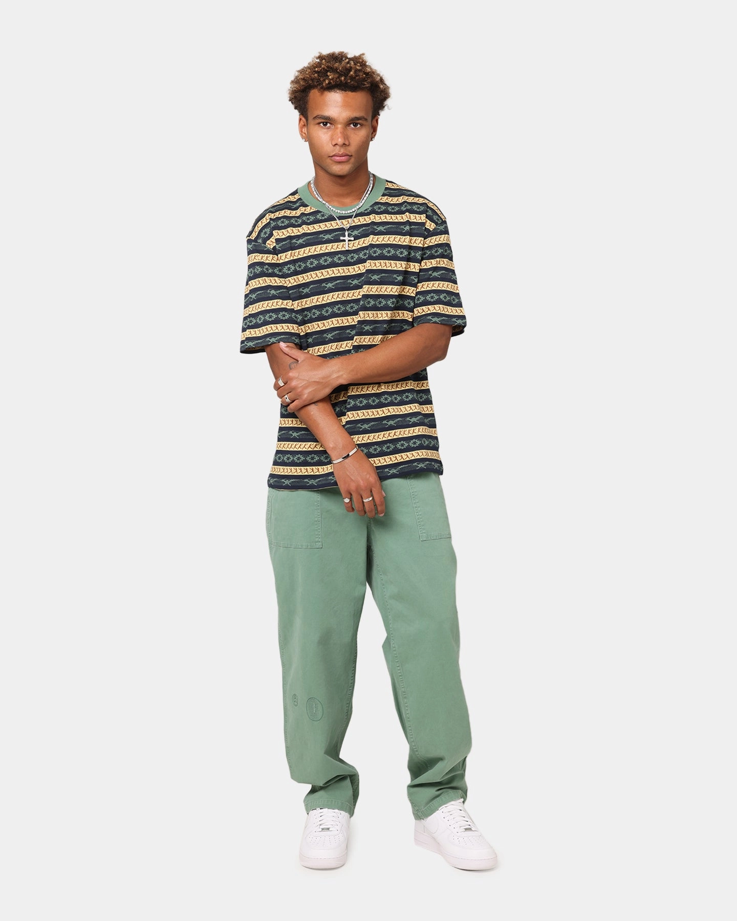 Champion Chimayo Jacquard T-Shirt Dark Green HighThreadCount Chill Style
