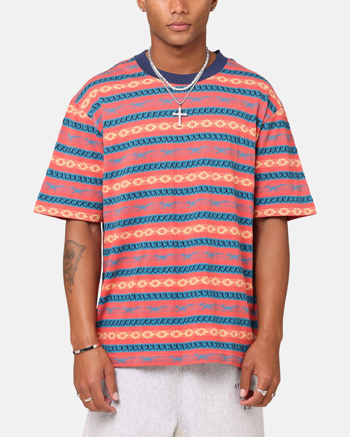 Striped Pattern Champion Chimayo Jacquard T-Shirt Sandrock