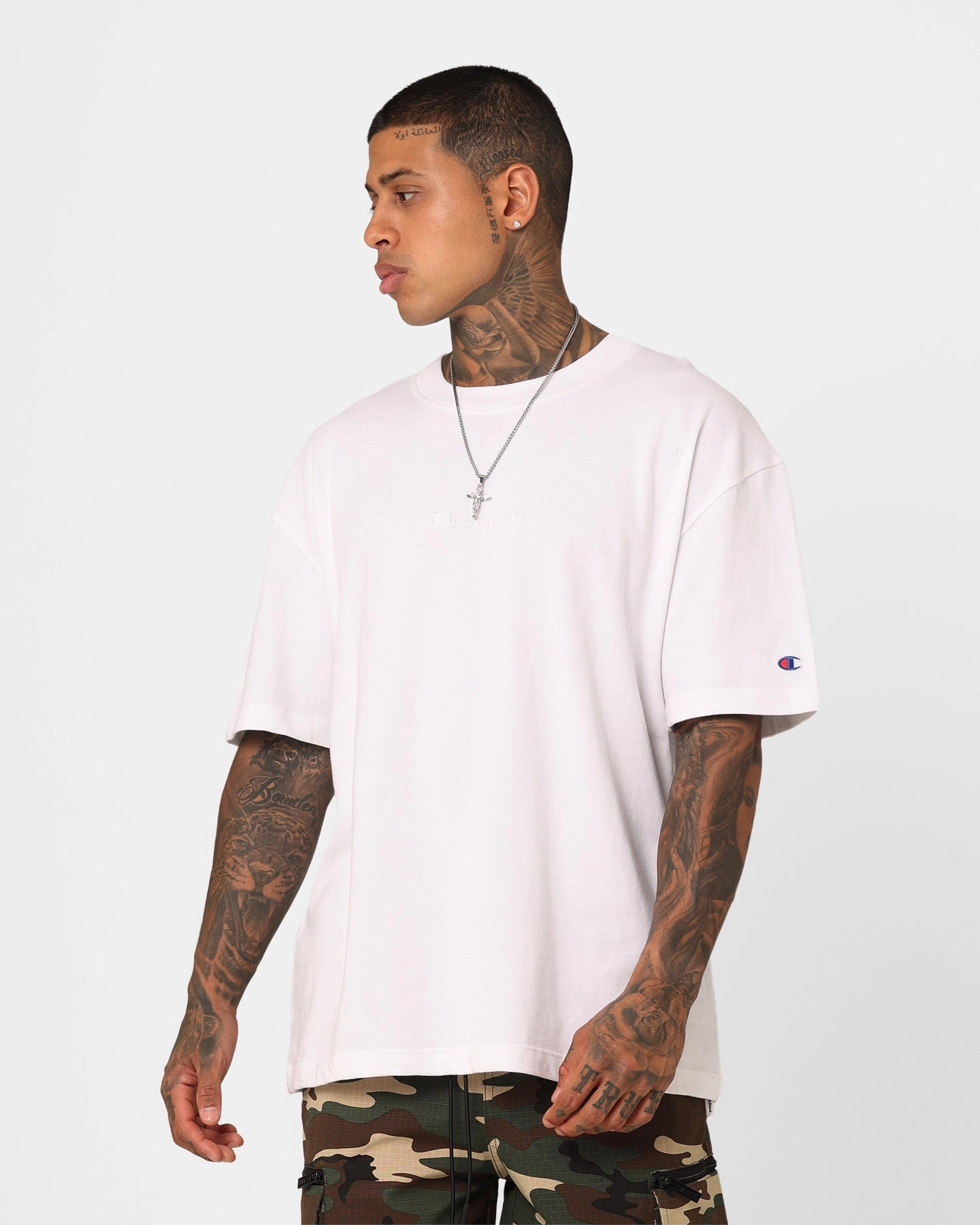 Champion Heritage New Script T-Shirt White Printed design