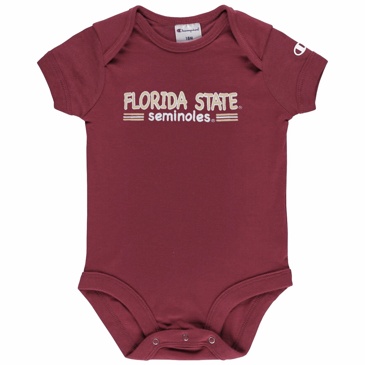 Champion Infant Florida State 3pk Onesies - Garnet/Grey/White Flexible Stretch Material Brushed Fleece