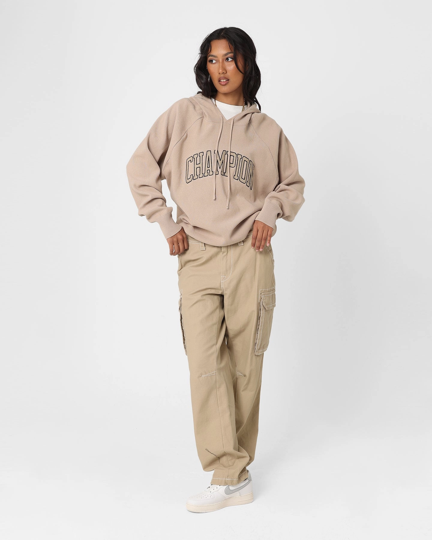 Champion LFS Knitted Hoodie Cafe Latte Light Reflective City