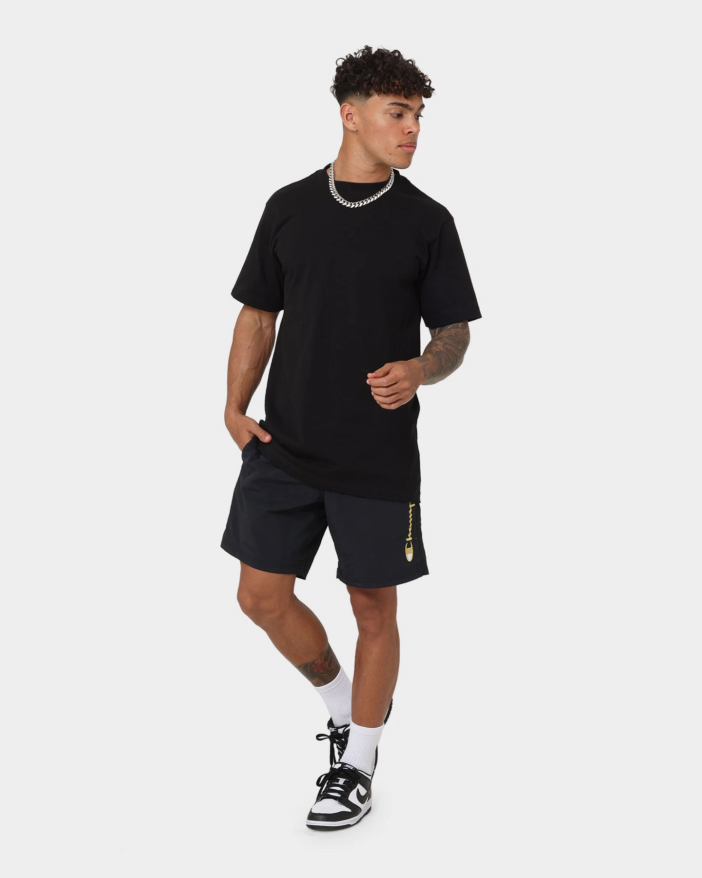 Champion LFS Nylon Shorts Black/Gold men's option