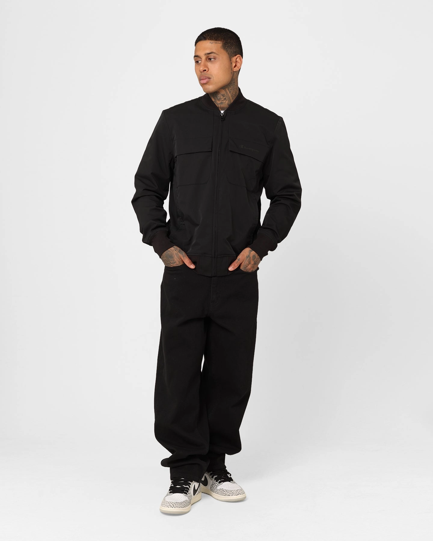 QuickAccessPockets Champion Lifestyle Woven Bomber Jacket Black