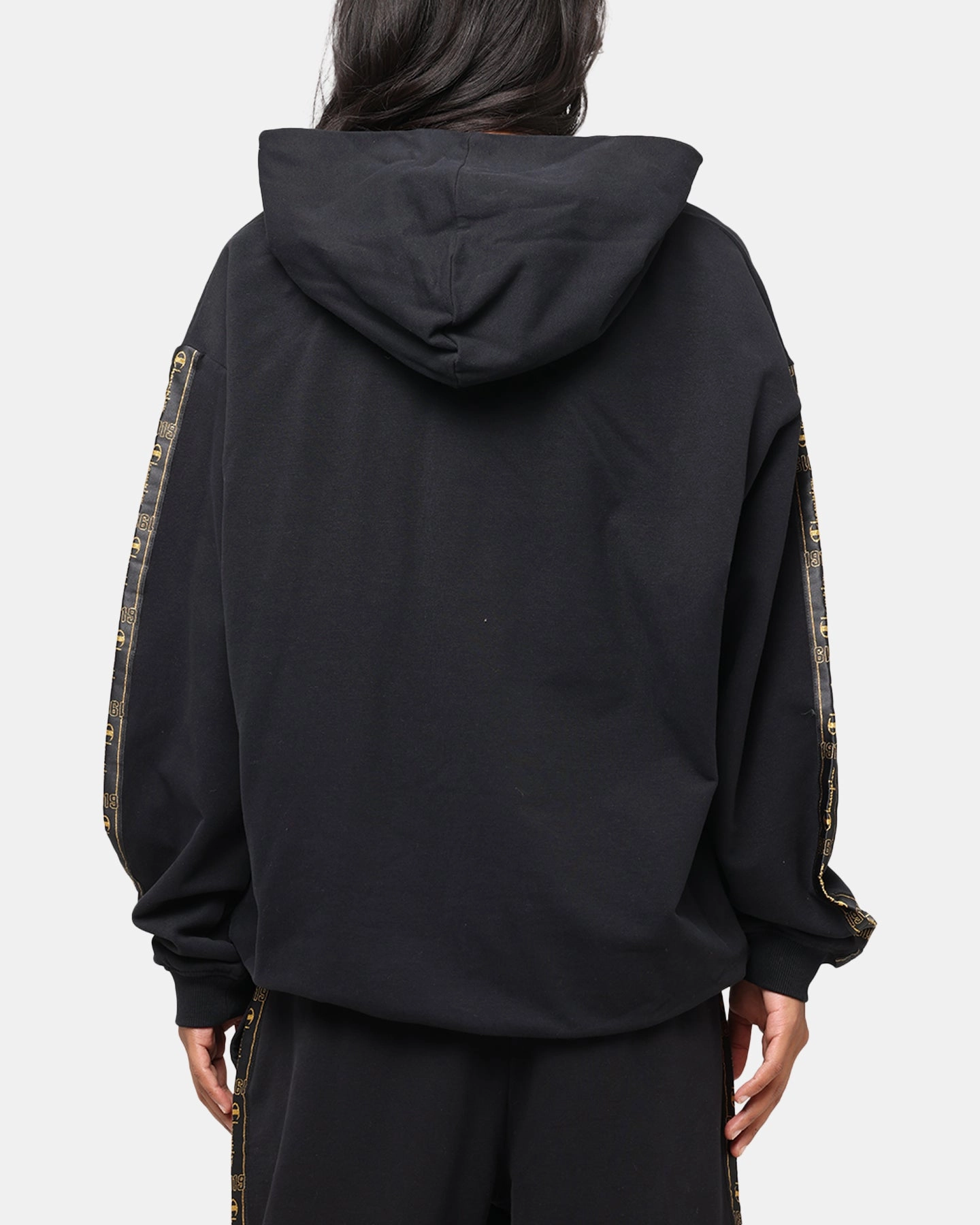 Champion Lux Taping Hoodie Black Moisture Management System