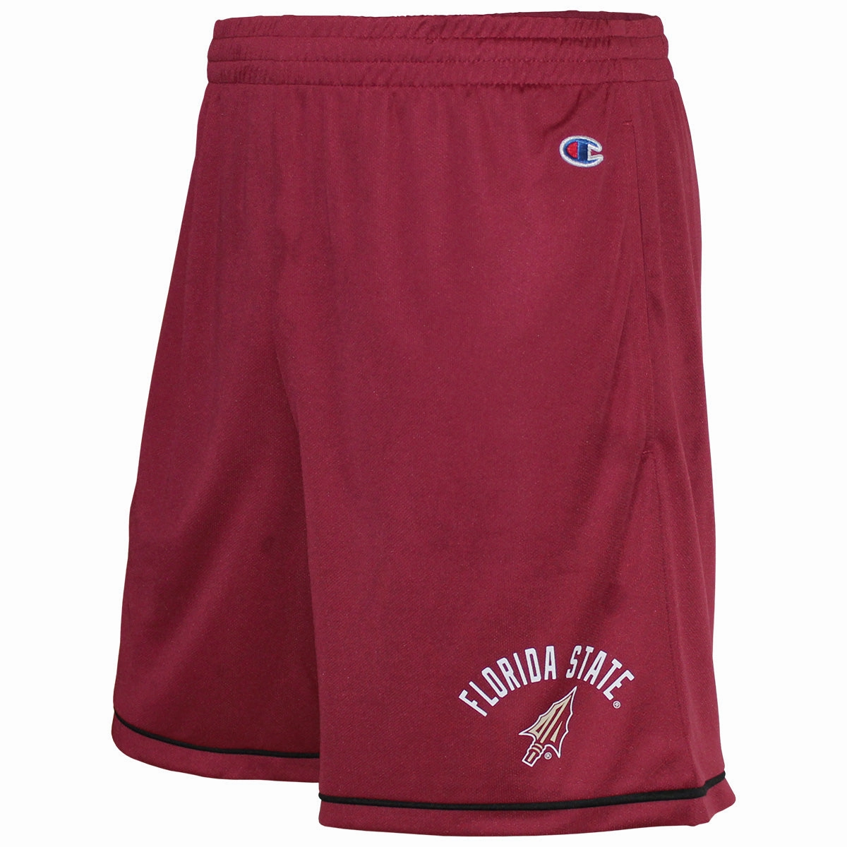 Champion Men's Florida State Arrowhead Design Micro Mesh Performance Short - Garnet Non Slip Waist Grip