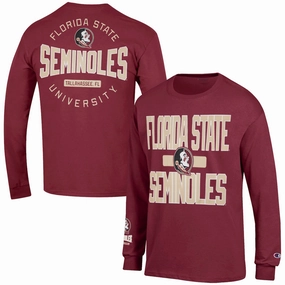 Seasonal Wear cyber monday Champion Men's Florida State Seminoles/Seminole Logo Design Long Sleeve T-shirt - Garnet