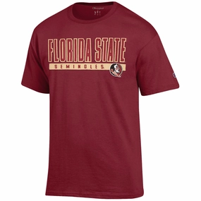 Champion Men's Florida State Seminoles/Seminole Logo Short Sleeve T-shirt - Garnet City Fashion Look Everyday Comfort Style