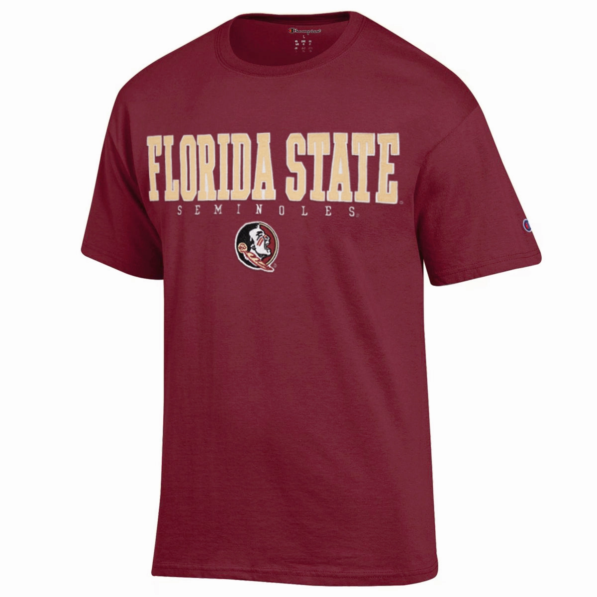 Champion Men's Florida State Seminoles/Seminole Logo Short Sleeve T-shirt - Garnet Seamless construction