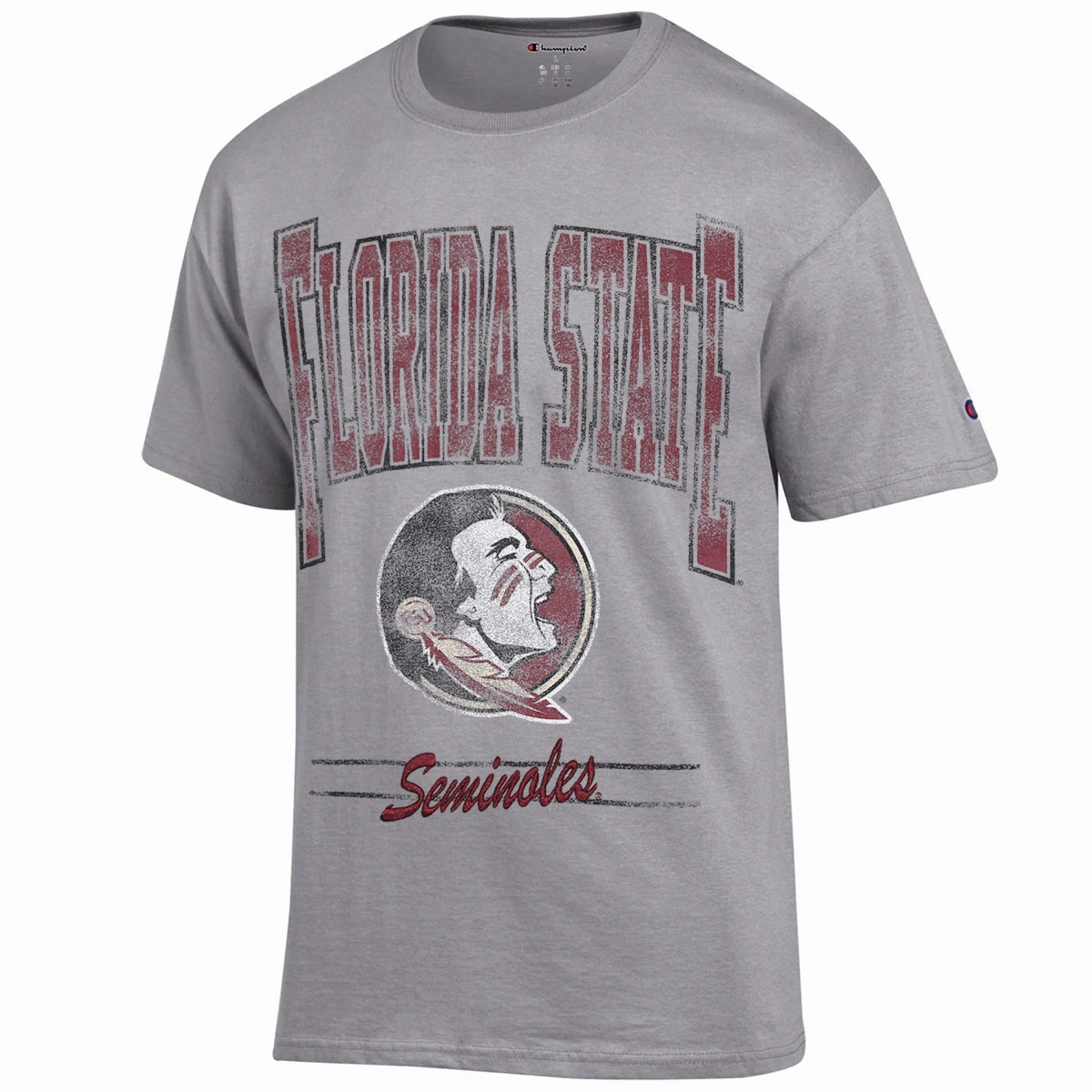 Soft Layering Champion Men's Florida State Seminoles/Seminole Logo Short Sleeve T-shirt - Steel