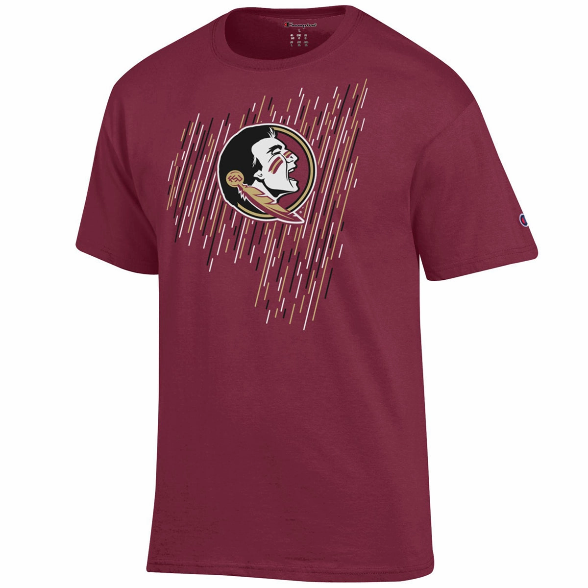 Champion Men's Seminole Logo Design Short Sleeve T-shirt - Garnet SeamFreeShoulders