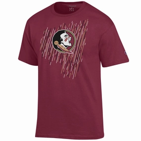 Breezy Comfort Champion Men's Seminole Logo Design Short Sleeve T-shirt - Garnet